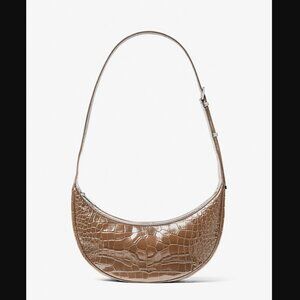 MICHAEL Kors Avra Medium Crocodile Embossed Leather Crossbody Bag Sling NEW NWT